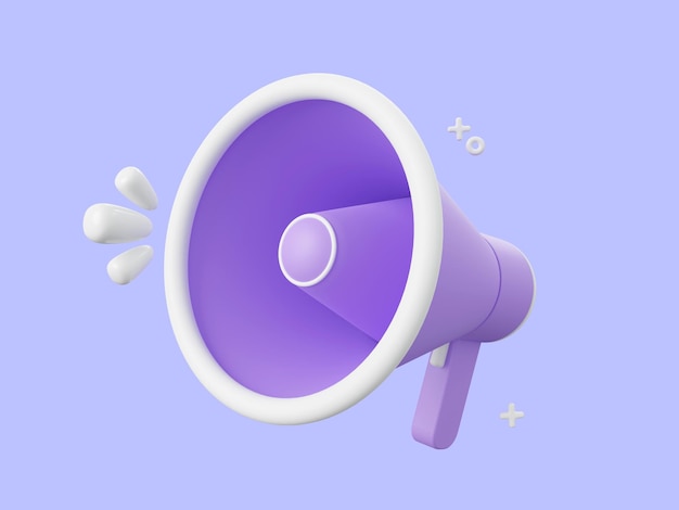 3d cartoon design illustration of megaphone floating isolated icon special offer promotion banner