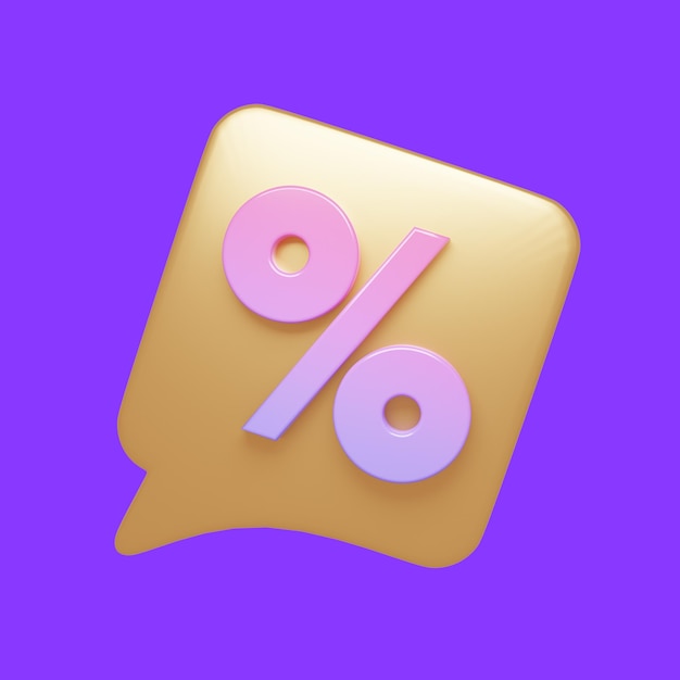 3D Cartoon Discount Label Icon