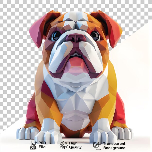 3D Cartoon Dog Portrait with Transparent Background