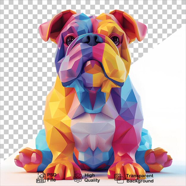 PSD 3d cartoon dog portrait with transparent background