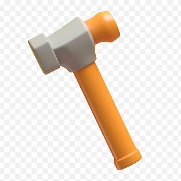 3d cartoon hammer icon