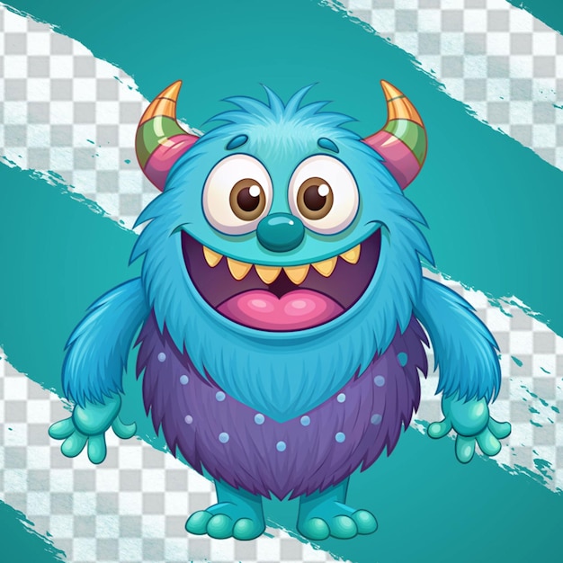 PSD 3d cartoon monster isolated on transparent background