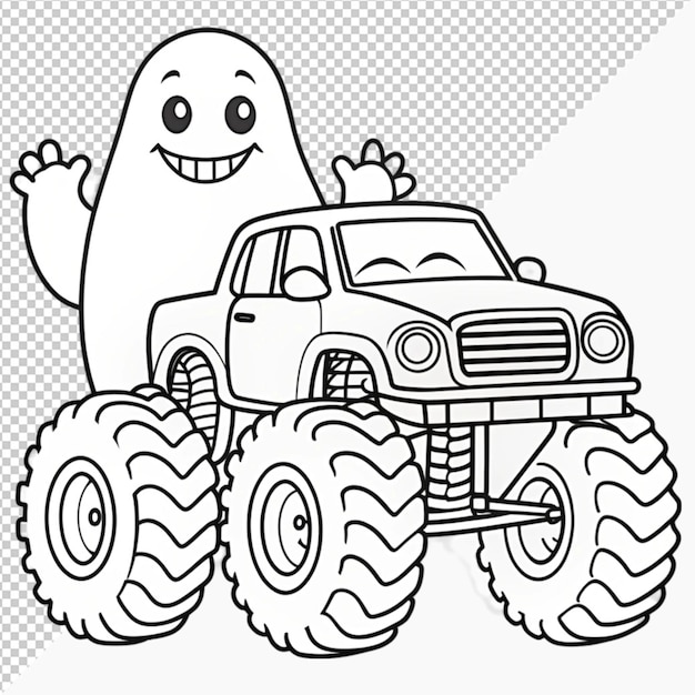 PSD 3d cartoon monster truck