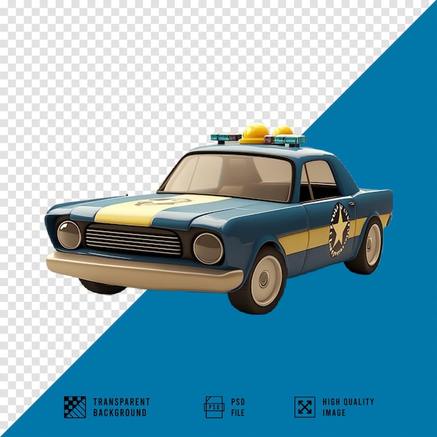 PSD 3d cartoon police car images without background hd quality