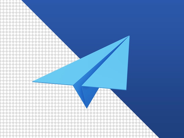 3d cartoon render blue paper plane mail icons with podium for UI UX web mobile apps ads designs