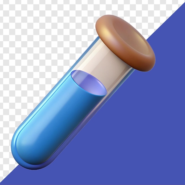 PSD 3d cartoon rendering test tube icon test tube icon doping pharmaceutical pharma test tube illus