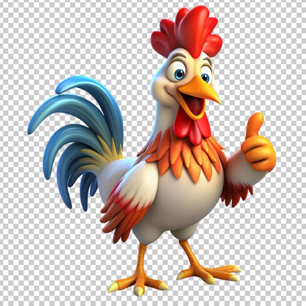 3d cartoon rooster