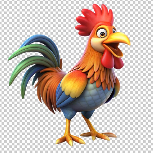 3d cartoon rooster