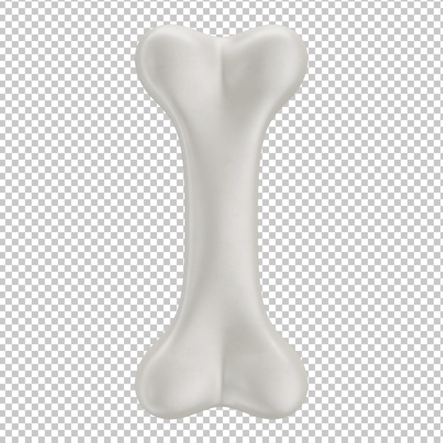 3d cartoon style bone with transparent background