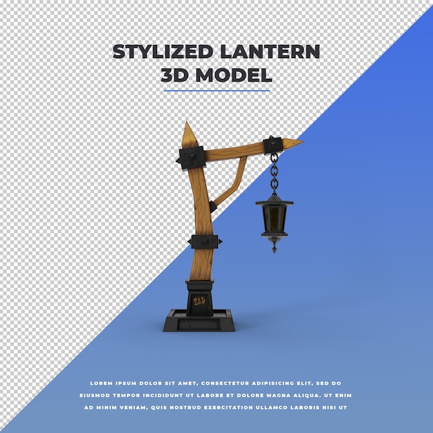 3d Cartoon Stylized Lantern Model