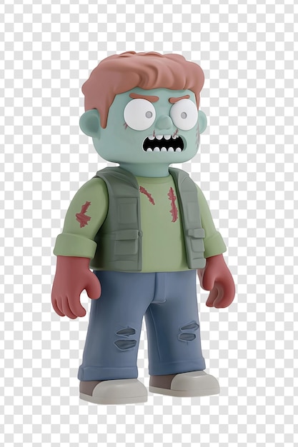 3D Cartoon Zombie Character with HalloweenThemed Design