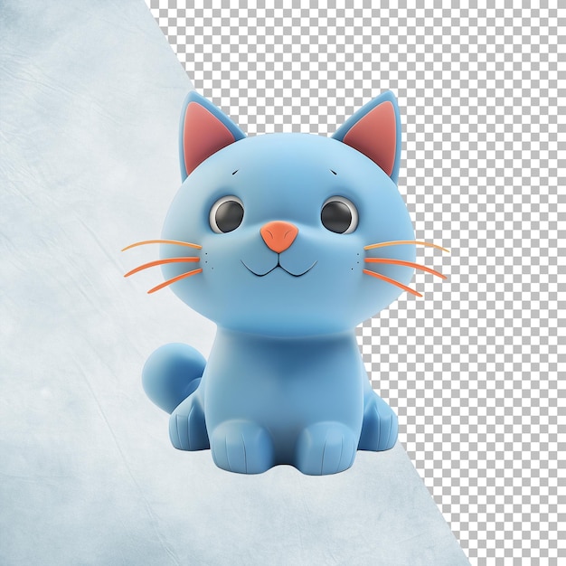 3D cartoonish cat Isolated on transparent background png