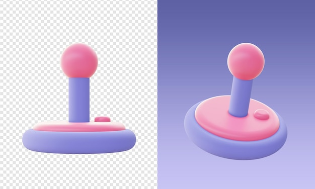 3d cartoony render simple retro joystick icons for UI UX web mobile apps social media designs