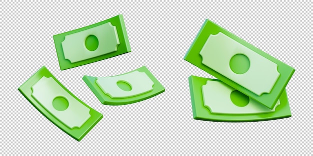 3d cash money dollar icon isolated