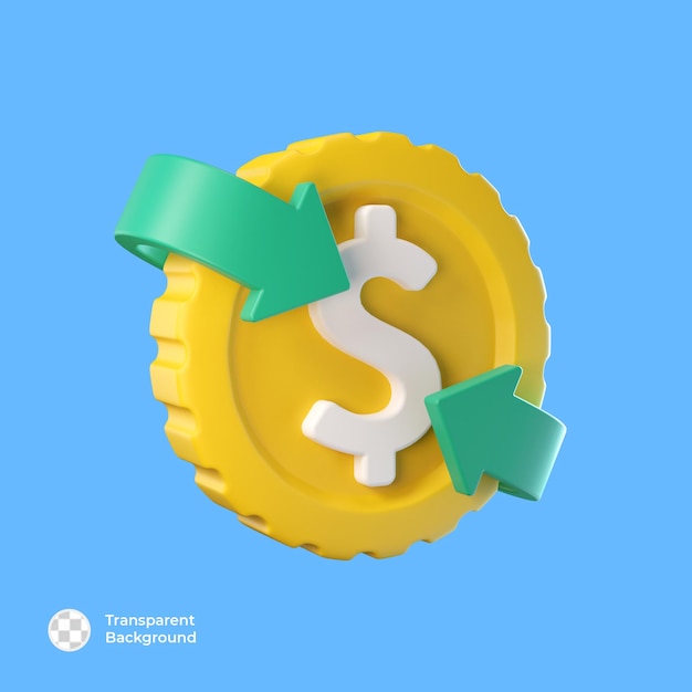 3d cashback icon design isolated