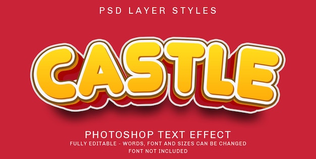 3d castle editable text style effect