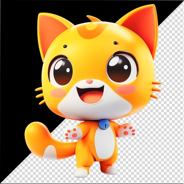 3D Cat cartoon Character Realistic cat toon 3D model Illustration