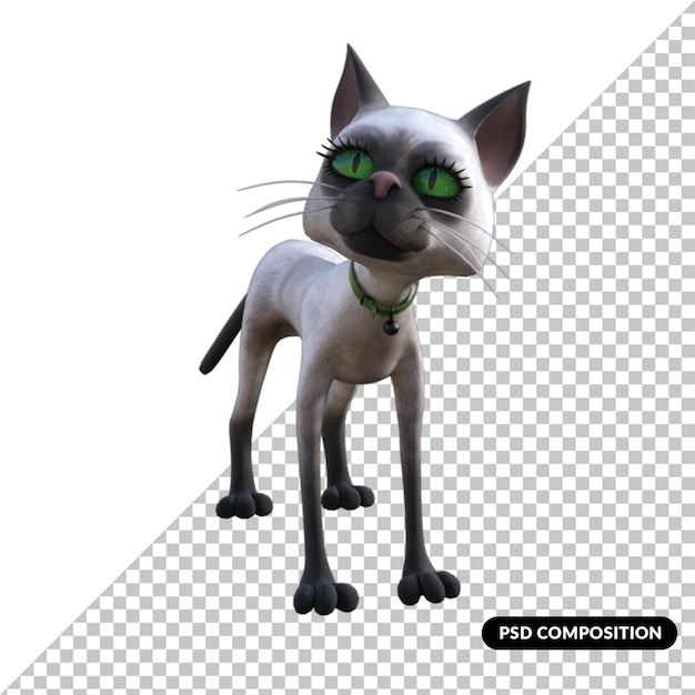 3d cat isolated premium psd