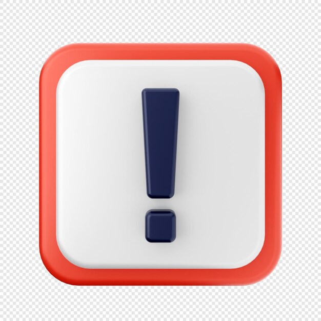 3d caution warning alert sign icon illustration render