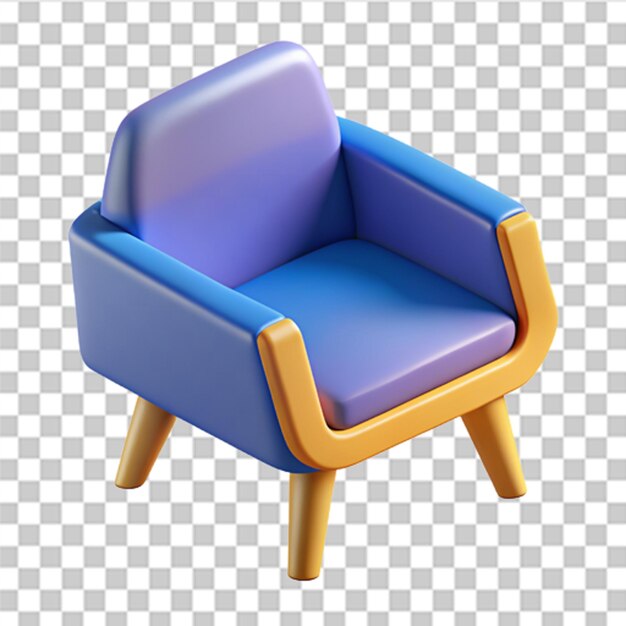 3D Chair icon isolated on white background Can be used for many purposes Trendy and modern vector in 3d style