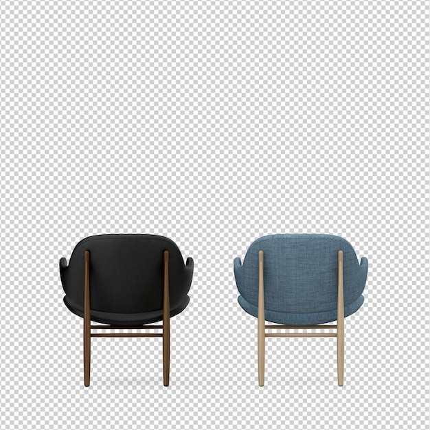 3D chairs isolated rendering