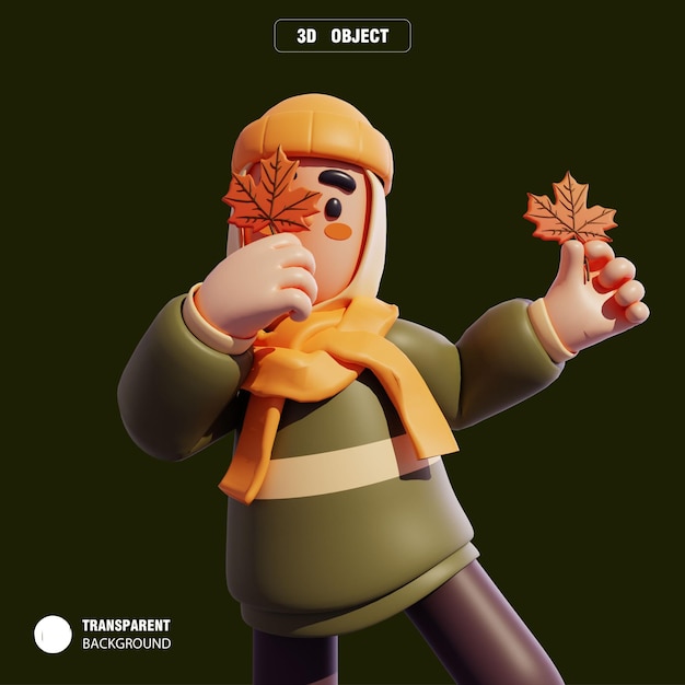 PSD 3d character autumn