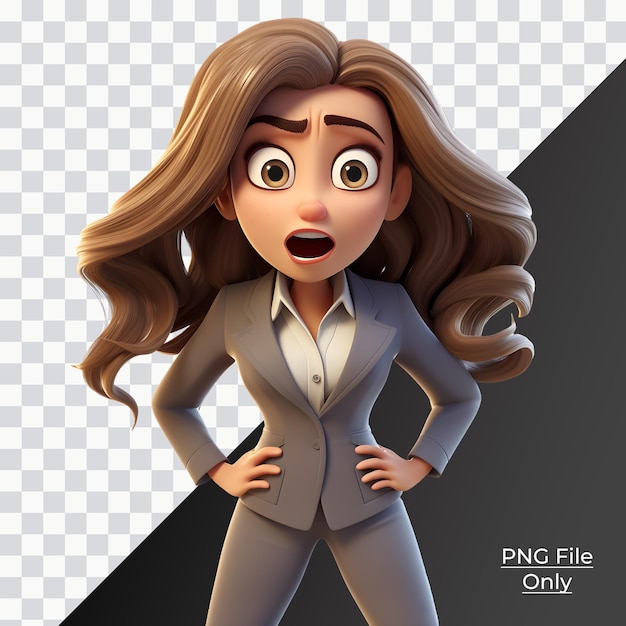 3d character business woman reaction