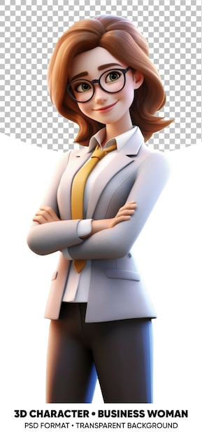 3d character businesswoman secretary teacher