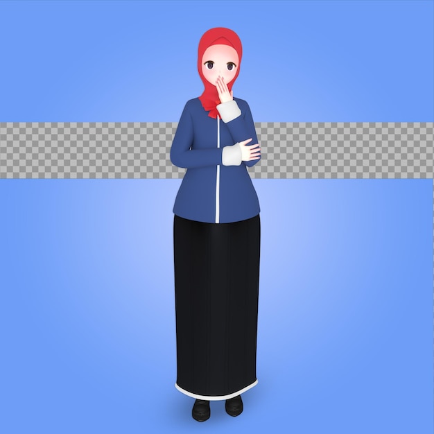 3d character cartoon hijab