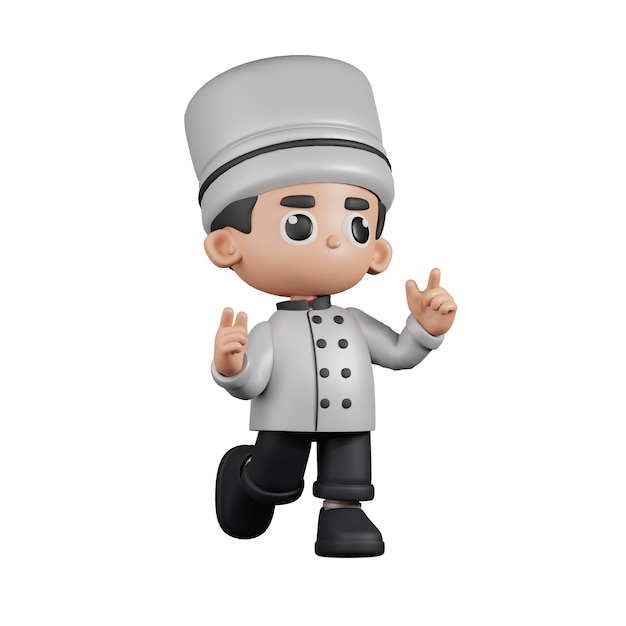 3d Character Chef Feeling Happy Pose