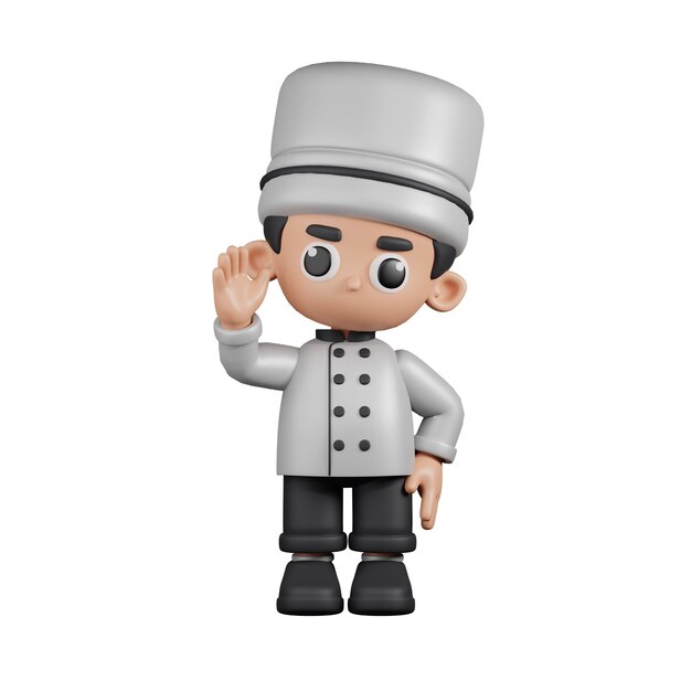 3d Character Chef Greeting Pose