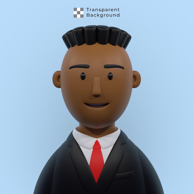 3d character of cool black man with suit