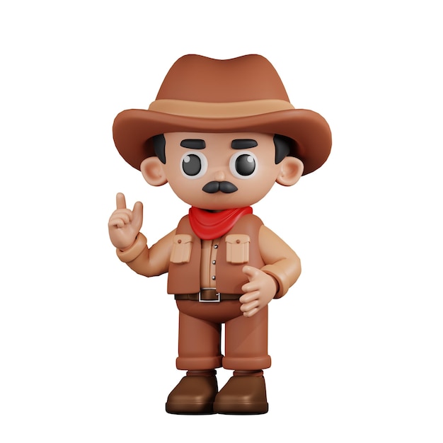 3d Character Cowboy Giving Advise Pose