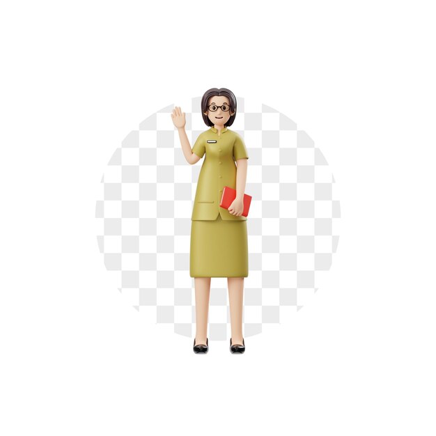 3D Character Female Teacher Greeting