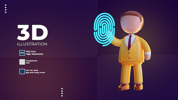 3d character fingerprint security