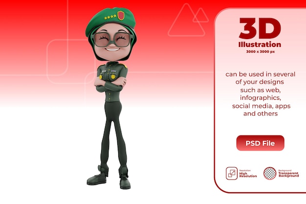 3D character indonesian independence days illustration