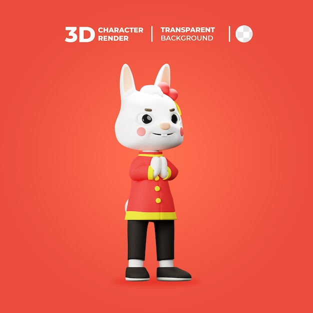 3D Character Rabbit New Year Greeting