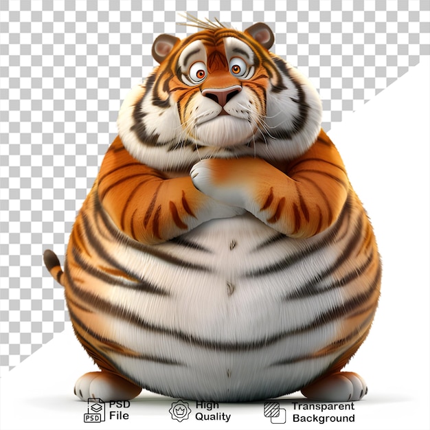 3d character tiger png Cartoon Style On transparent background