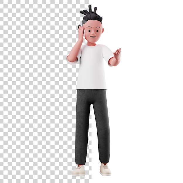 3D Character with Calling Pose