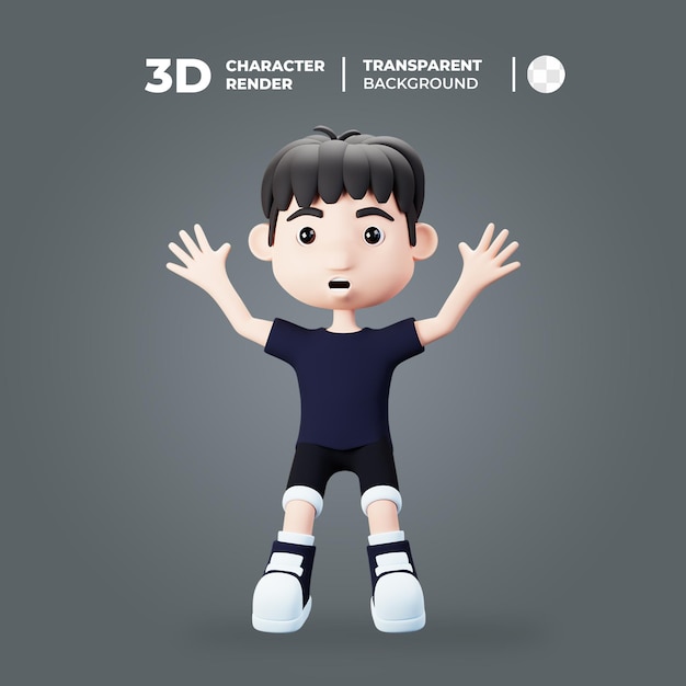 3D Character Young Men jump