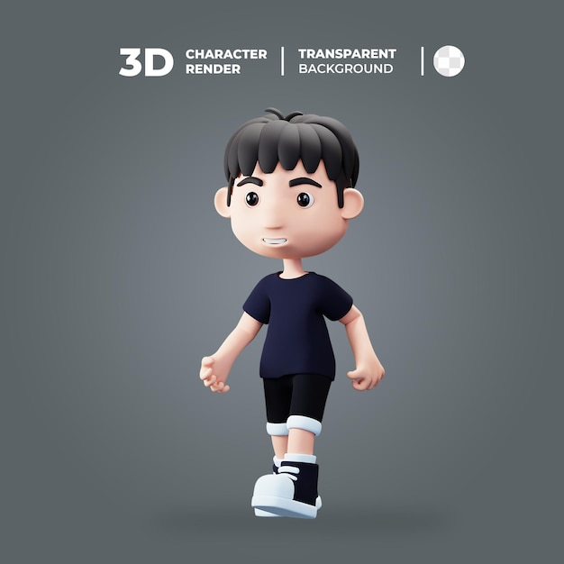 3D Character Young Men walking