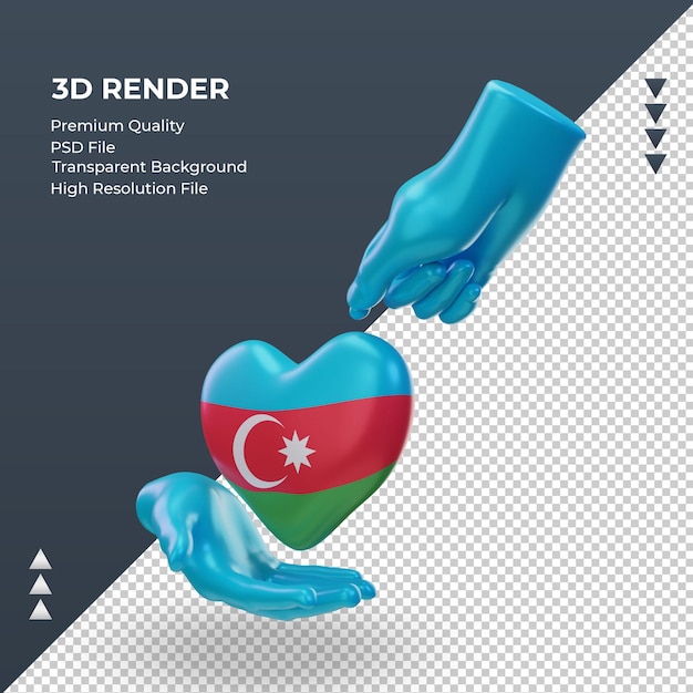 3d charity day Azerbaijan flag rendering right view