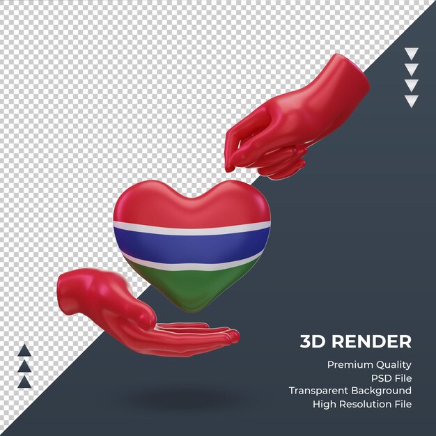 3d charity day Gambia flag rendering front view