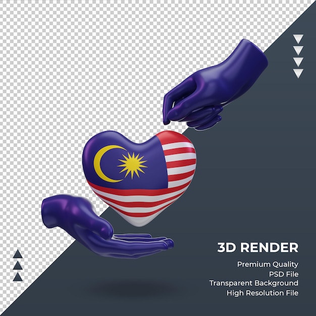 3d charity day Malaysia flag rendering front view