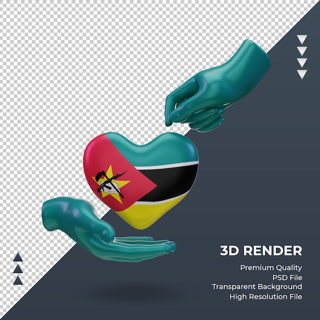 3d charity day Mozambique flag rendering front view