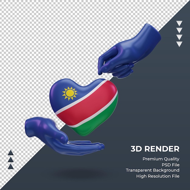 3d charity day Namibia flag rendering front view