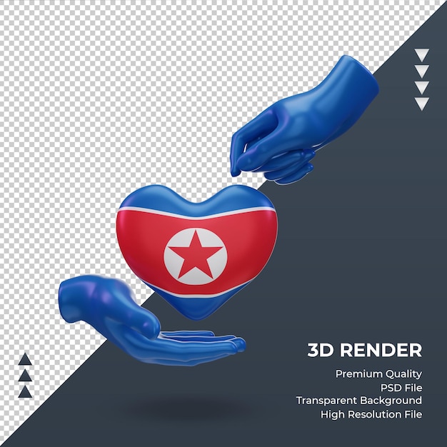 3d charity day North Korea flag rendering front view