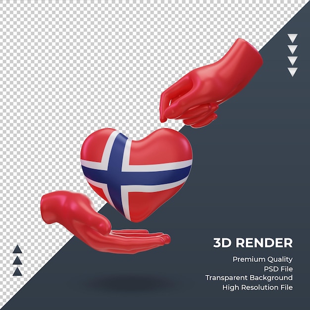 3d charity day Norway flag rendering front view