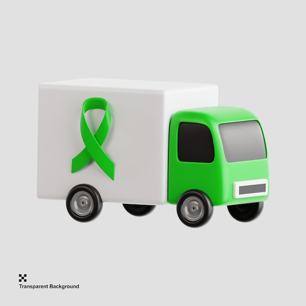 3D Charity Donation Delivery Truck Icon