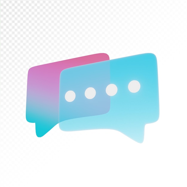 3d Chat Box Bubble Gradient